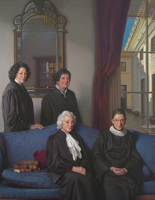 'The Four Justices' by Nelson Shanks; 2012; Ian and Annette Cumming Collection, on loan to the Smithsonian’s National Portrait Gallery.